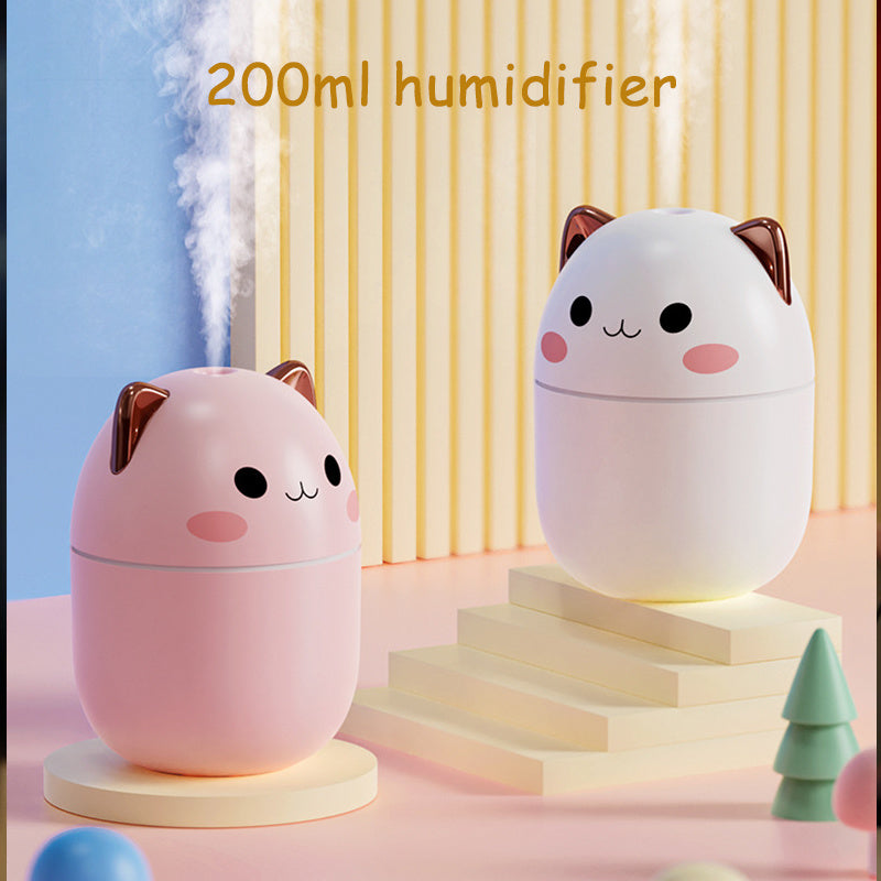 Air Humidifier Cute Cat Ultra-Silent Aromatherapy Air Purifier With Led Cool Mist Spray
