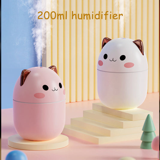 Air Humidifier Cute Cat Ultra-Silent Aromatherapy Air Purifier With Led Cool Mist Spray