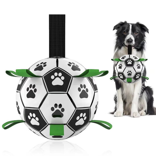 Interactive Dog Football Toy Soccer Inflated Training Toy For Dogs Outdoor Border Pet Supplies