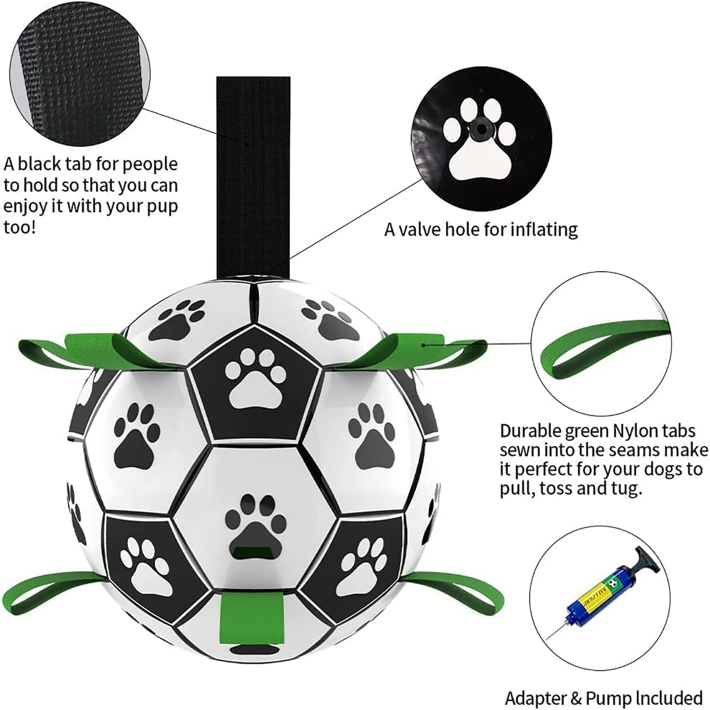 Interactive Dog Football Toy Soccer Inflated Training Toy For Dogs Outdoor Border Pet Supplies