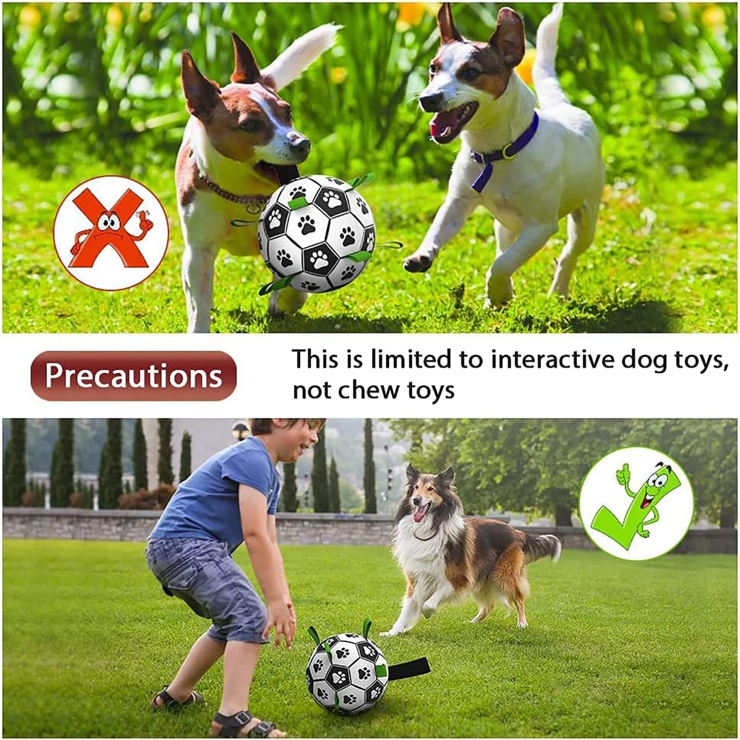 Interactive Dog Football Toy Soccer Inflated Training Toy For Dogs Outdoor Border Pet Supplies
