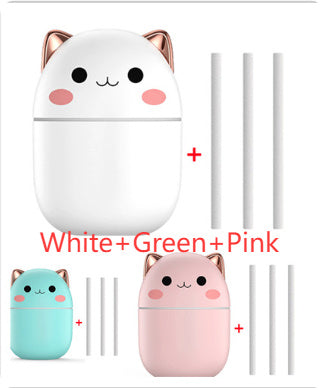 Air Humidifier Cute Cat Ultra-Silent Aromatherapy Air Purifier With Led Cool Mist Spray