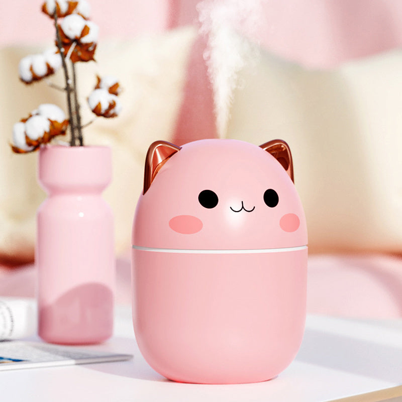Air Humidifier Cute Cat Ultra-Silent Aromatherapy Air Purifier With Led Cool Mist Spray
